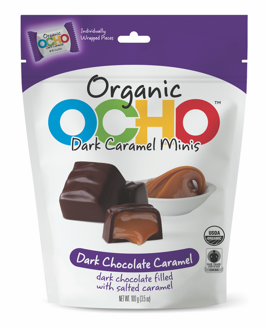 Organic Dark Chocolate Caramel Minis Pouch