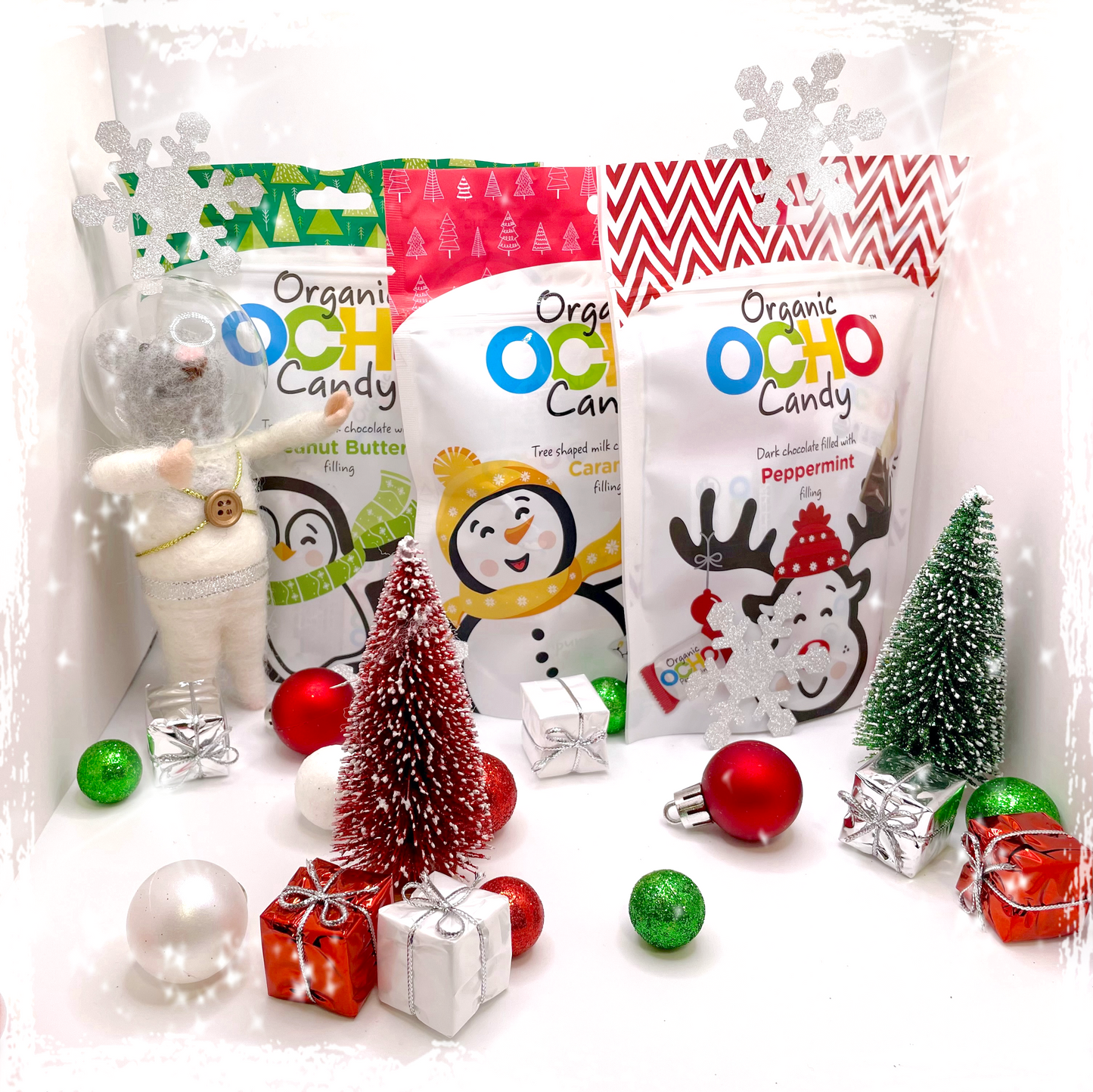 Organic Christmas Milk Chocolate Caramel Trees Pouch - 50% off!