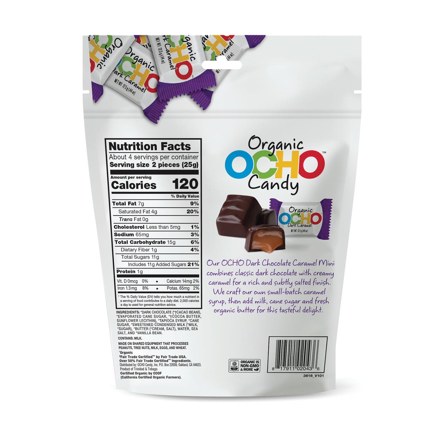 Organic Dark Chocolate Caramel Minis Pouch