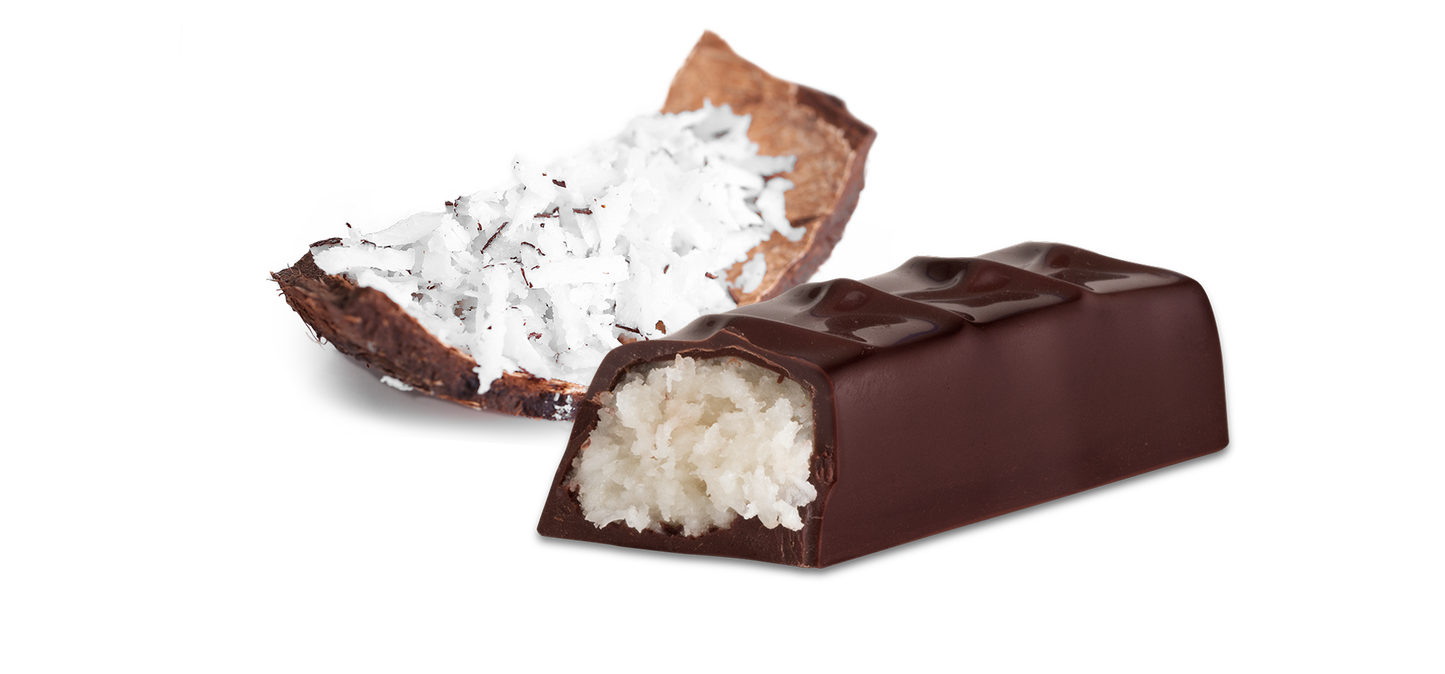 Organic Dark Chocolate Coconut Bars - 12ct Bar Caddy