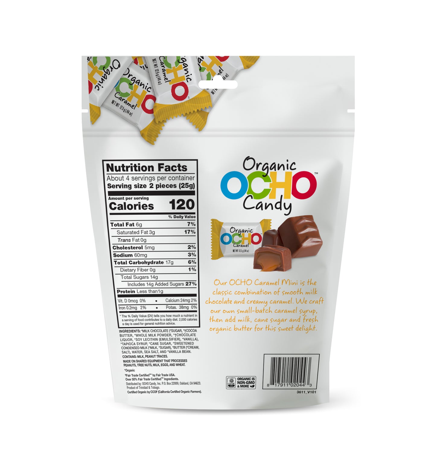 Organic Milk Chocolate Caramel Minis Pouch