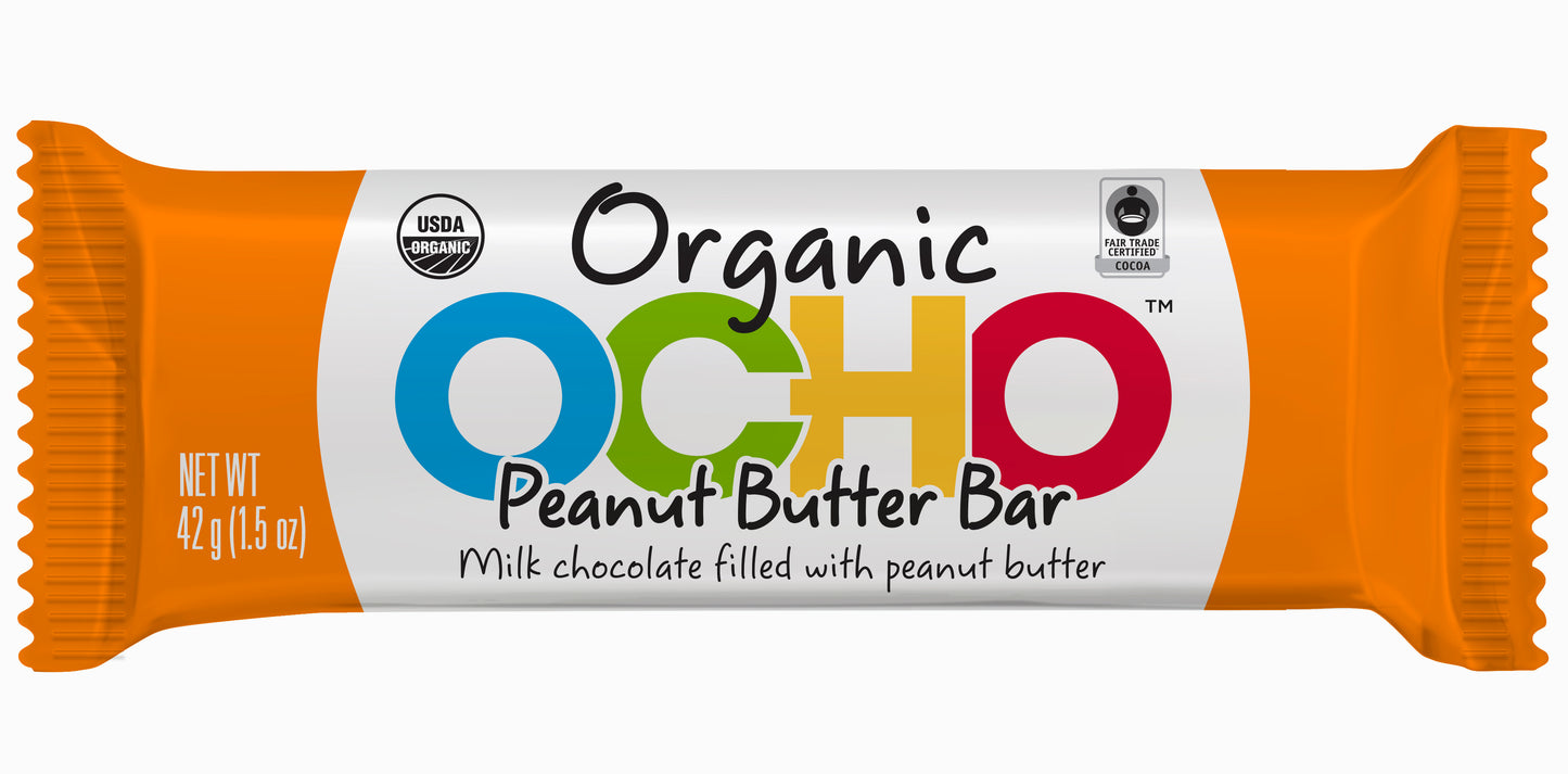 Organic Milk Chocolate Peanut Butter Bars - 12ct Bar Caddy