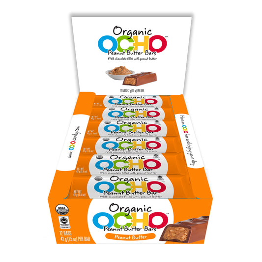 Organic Milk Chocolate Peanut Butter Bars - 12ct Bar Caddy