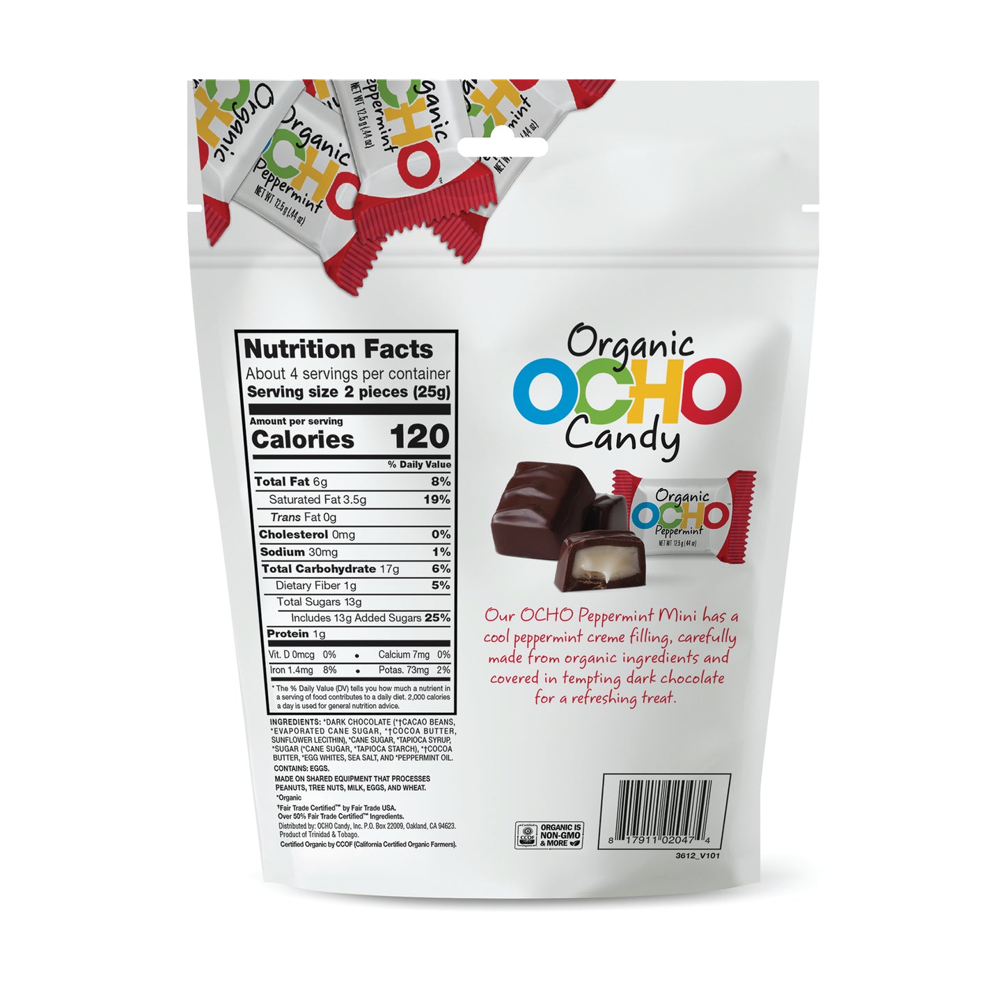 Organic Dark Chocolate Peppermint Minis Pouch