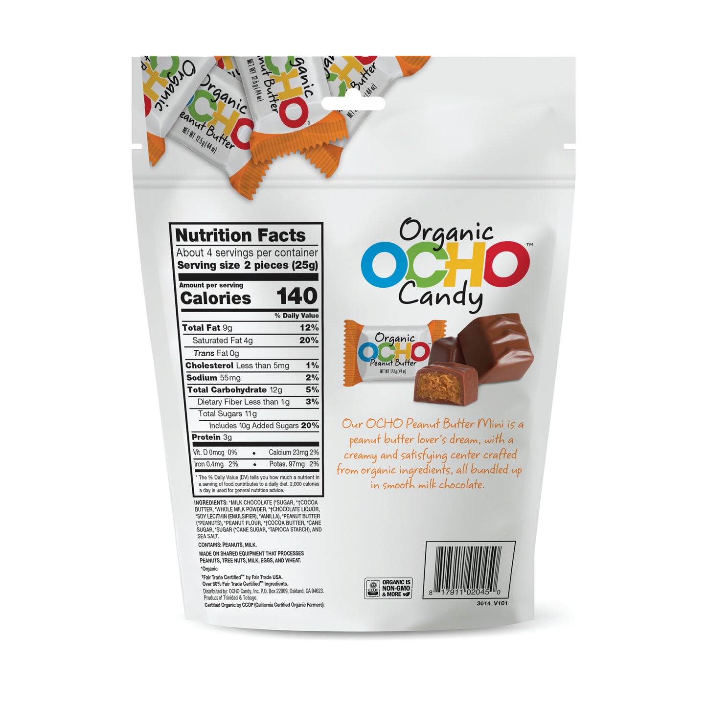 Organic Milk Chocolate Peanut Butter Minis Pouch