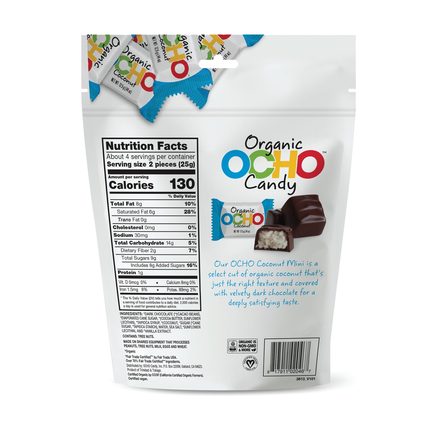 Organic Dark Chocolate Coconut Minis Pouch