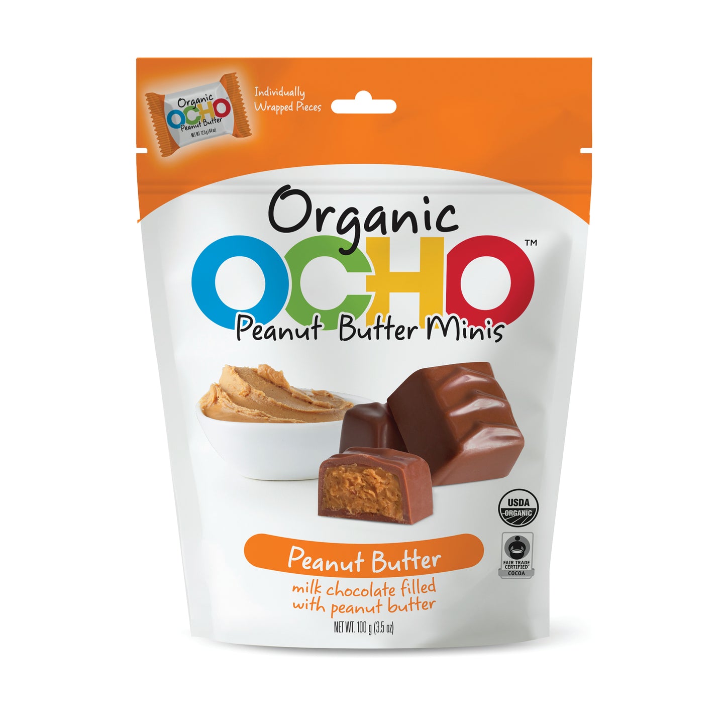 Organic Milk Chocolate Peanut Butter Minis Pouch