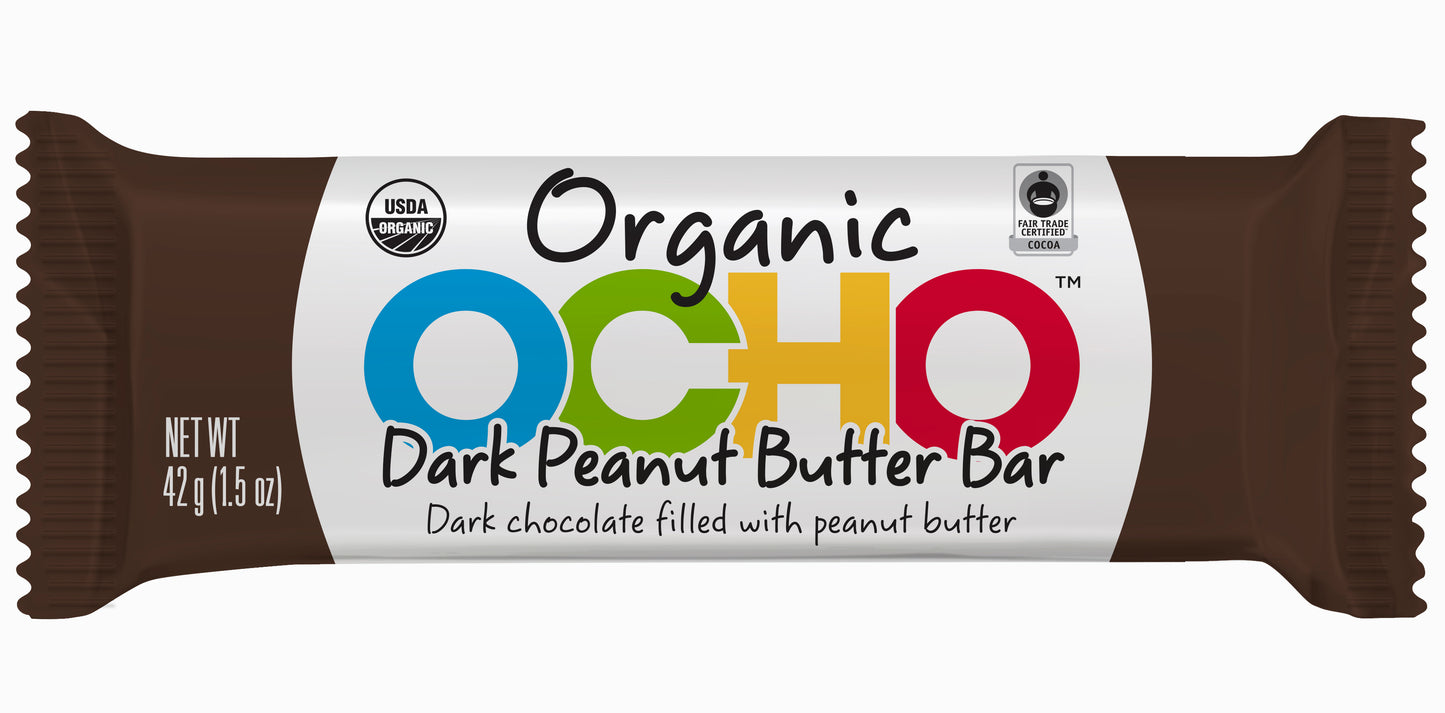 Organic Dark Chocolate Peanut Butter Bars - 12ct Bar Caddy