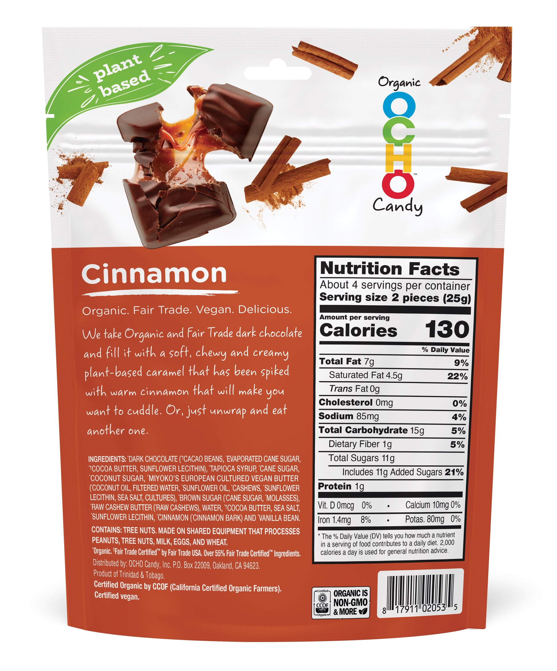 cinnamon plant facts Ocho Candy Cinnamon Plant-Based Caramel Minis 3.5 Oz. Bag